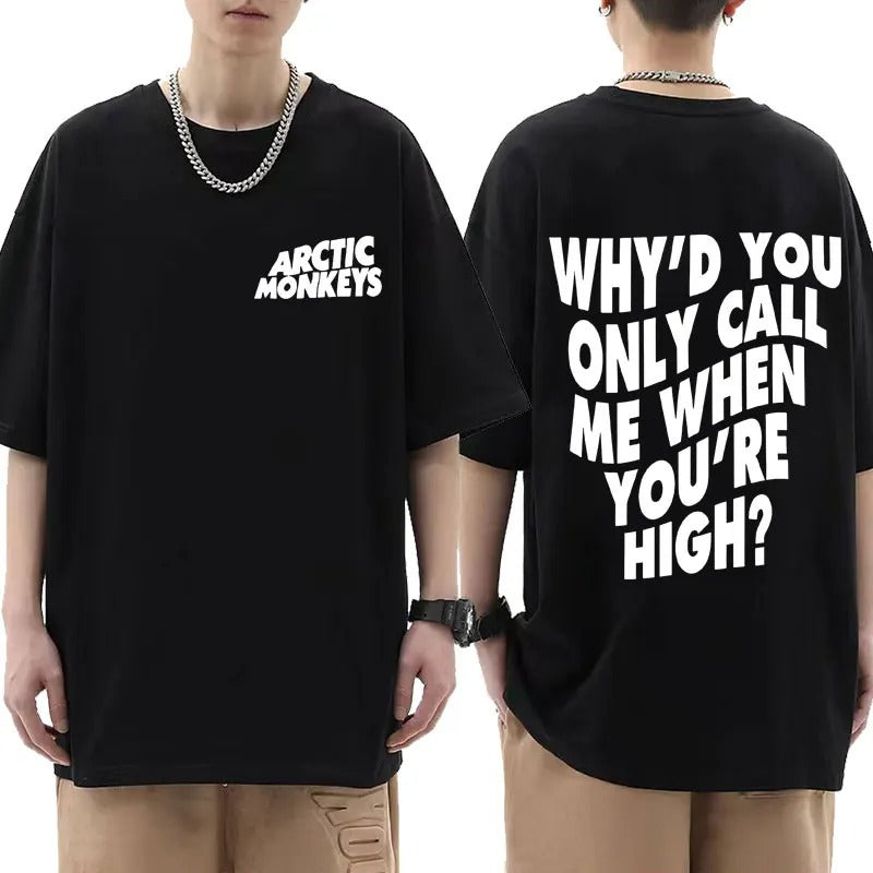 Arctic Monkeys Tour Graphic T Shirts Men's Hip Hop Retro