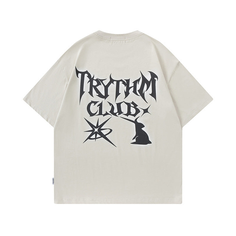 Men T Shirt Street Graffiti Printing Short Sleeve T-shirt Men and Women Hip Hop Couple