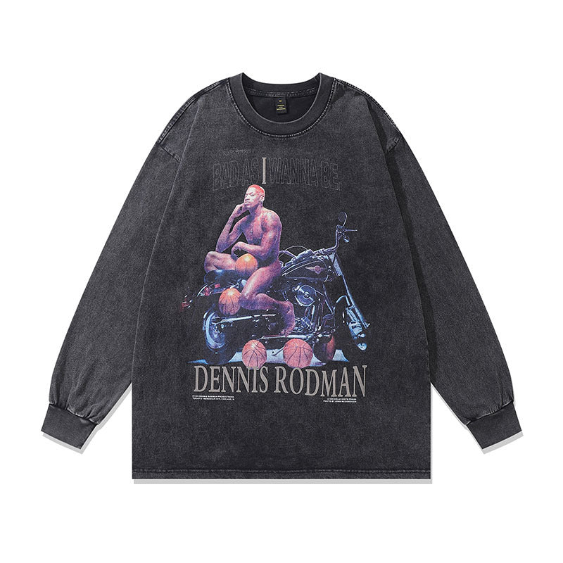 Men's Long Sleeve Shirt Long Sleeve T-shirt Men's and Women's Vintage Versatile Casual Bottoming Top