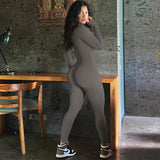 Women Jumpsuit Winter Women's Zipper Tight Sports Jumpsuit Women