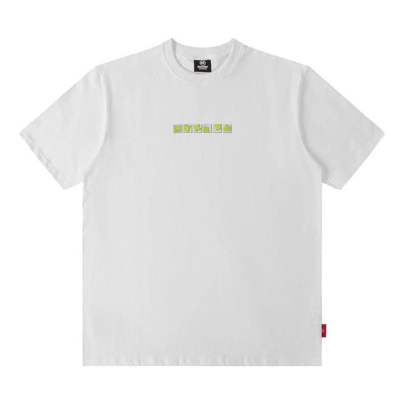 Men T Shirt Street Letter Print Short-Sleeve T-shirt Men's Loose Casual Couple