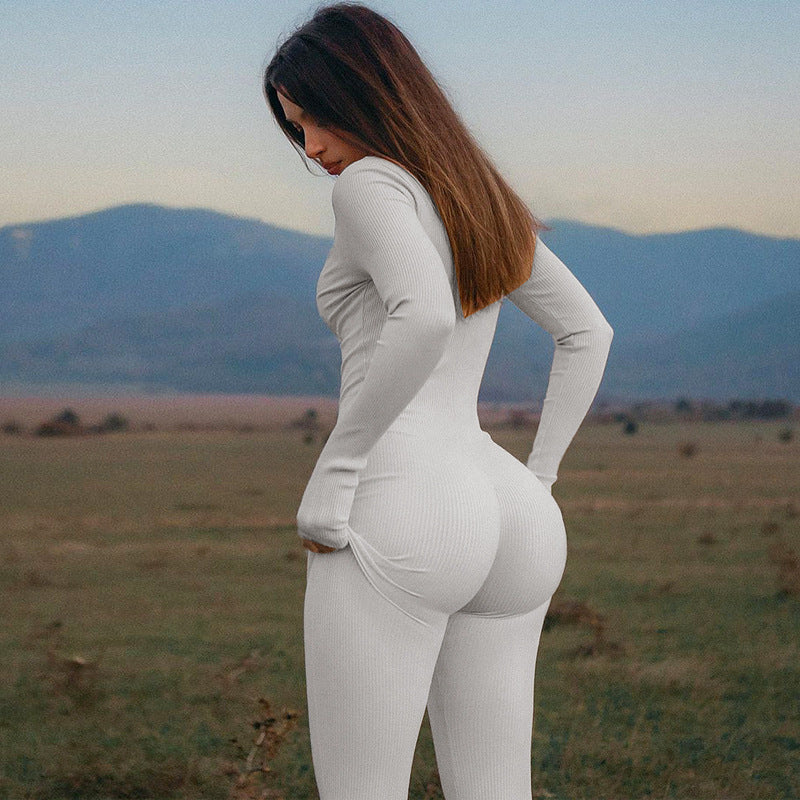 Women Jumpsuit Winter Women's Zipper Tight Sports Jumpsuit Women