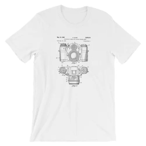 Camera Patent T-Shirt. Premium 100 Soft Cotton
