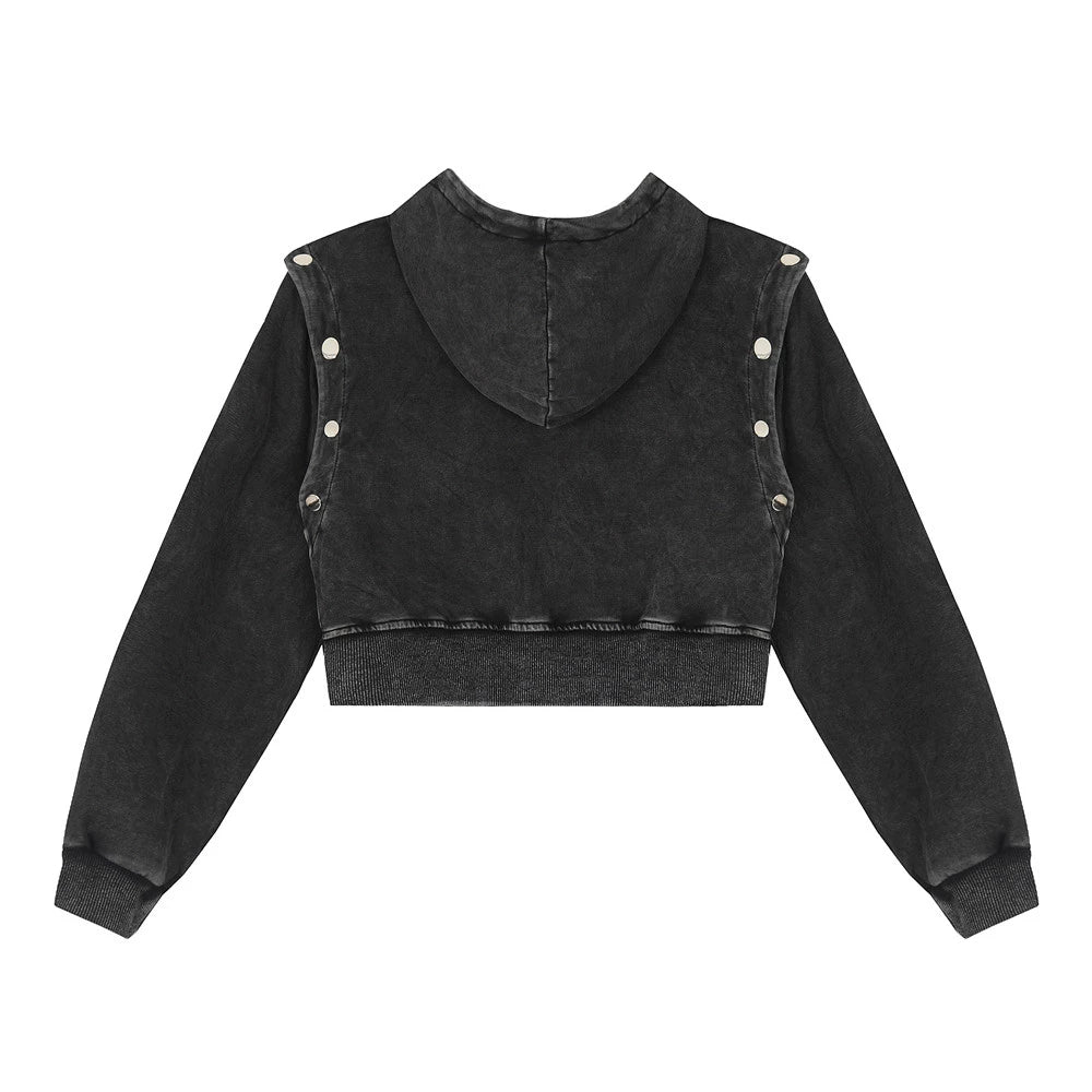 Women Hoodie Cropped Hoodie Girls Spring and Autumn Print Leisure