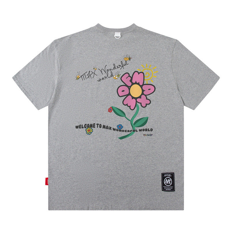 Men's T Shirt Letter Short Sleeve T-shirt Men's and Women's Loose Top