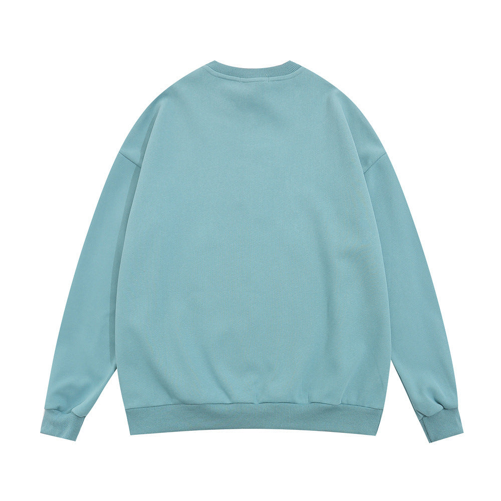 Men Hoodie Printed Crew Neck Sweatshirt Men's Loose Casual Spring and Autumn