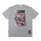 Men T Shirt Cartoon Printed Short-Sleeved T-shirt Men and Women Street Cotton Casual