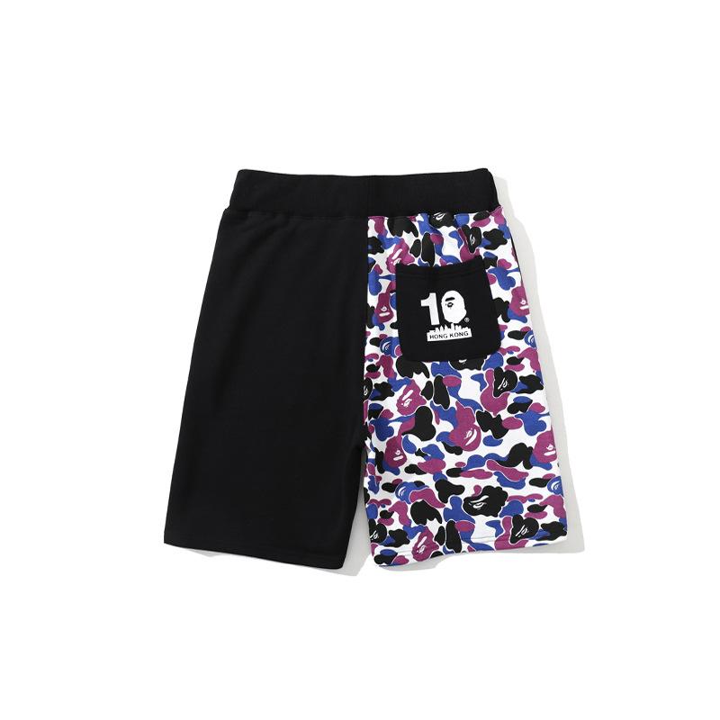 Bathing Ape Shorts Shark Head Black Shorts Men's and Women's Fashion Tether Shorts