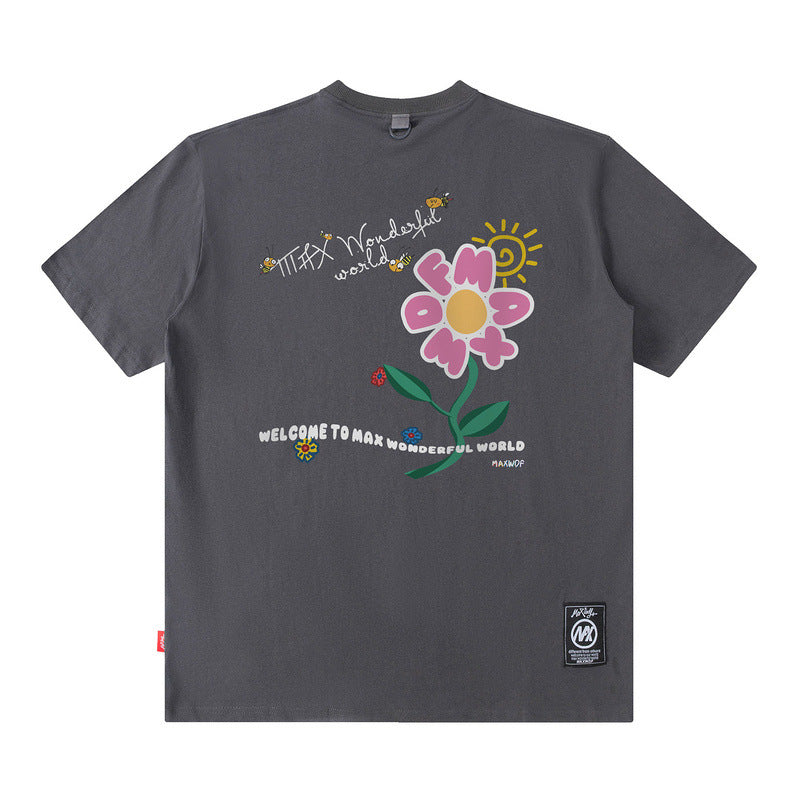 Men's T Shirt Letter Short Sleeve T-shirt Men's and Women's Loose Top