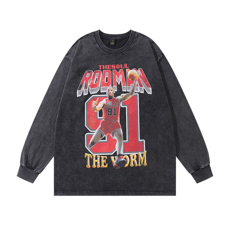 Men's Long Sleeve Shirt Long Sleeve T-shirt Men's and Women's Vintage Versatile Casual Bottoming Top