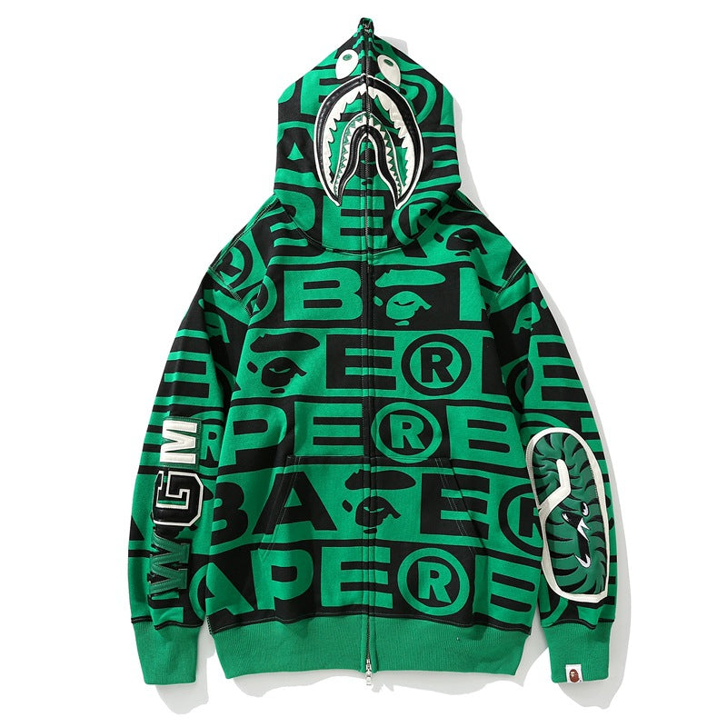 Bathing Ape Hoodie Shark Loose Hooded Sweater Jacket