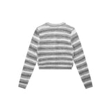 Women Sweater Mixed Color Stripe Cardigan Girls Spring and Autumn Leisure Top
