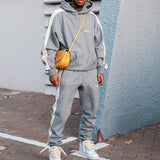 Men Co-Ords Men's Long-Sleeved Sweater Sports Hooded Pullover