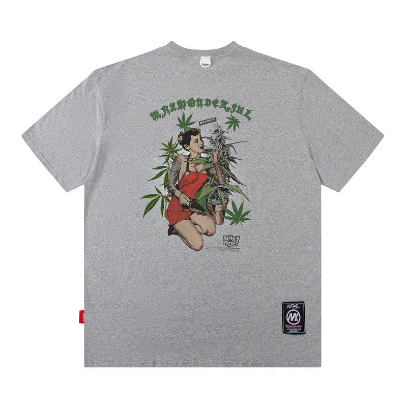 Men T Shirt Doberman Pinscher Printed Hip Hop Loose Short Sleeve T-shirt for Men and Women