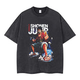 Youth men ONE PIECE oversize Faded Vintage T Shirts Anime