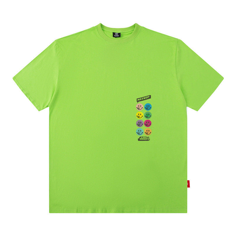Men T Shirt Street Letter Print Short-Sleeve T-shirt Men's Loose Casual Couple