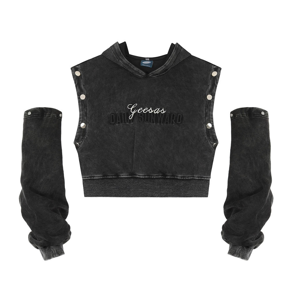 Women Hoodie Cropped Hoodie Girls Spring and Autumn Print Leisure