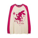 Men Long Sleeve Shirt Sweet Cool Contrast Color Stitching Long Sleeve T-shirt Men and Women Couple