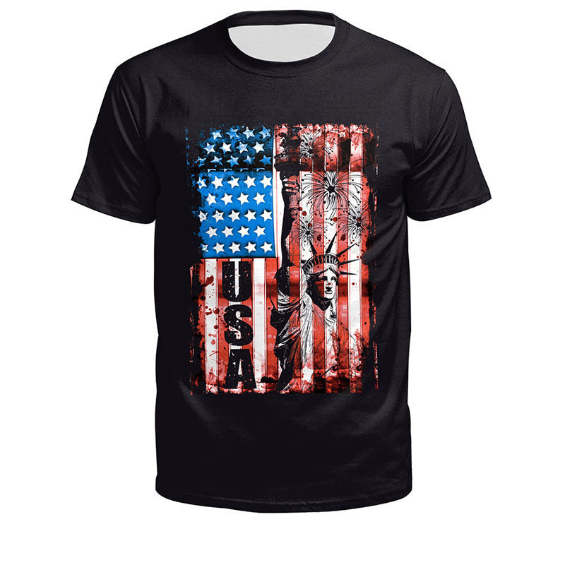 National Flag Day T Shirts Printed Outdoor All-Matching Short Sleeve T-shirt