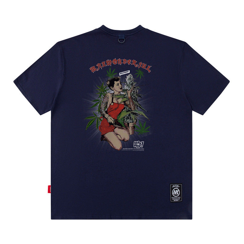 Men T Shirt Doberman Pinscher Printed Hip Hop Loose Short Sleeve T-shirt for Men and Women