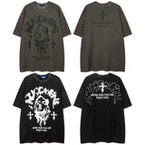 Men T Shirt Fashion Brand Dark Series Graffiti Short Sleeve T-shirt Hip Hop