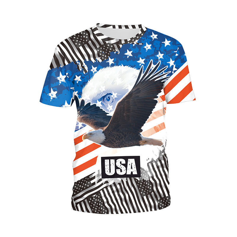 National Flag Day T Shirts Printed Outdoor All-Matching Short Sleeve T-shirt