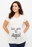 See You In May Print Announcement Pregnant T Shirt Mater
