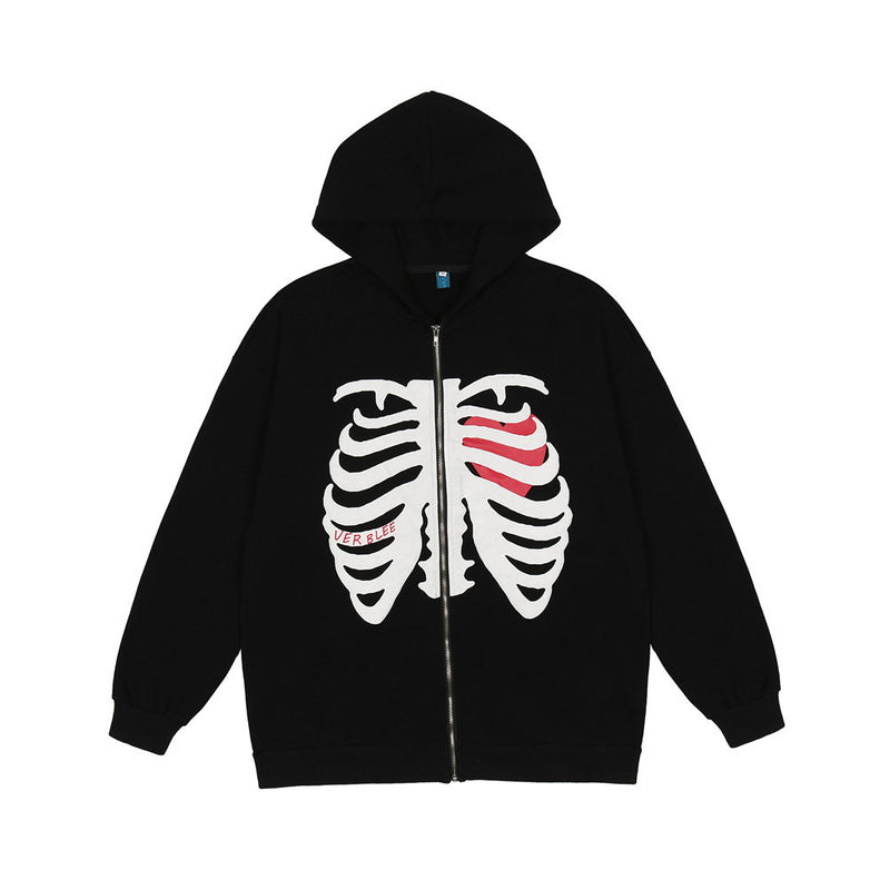 Men Hoodie Zipper Jacket Men's Loose Cardigan Hoodie Sweatshirt