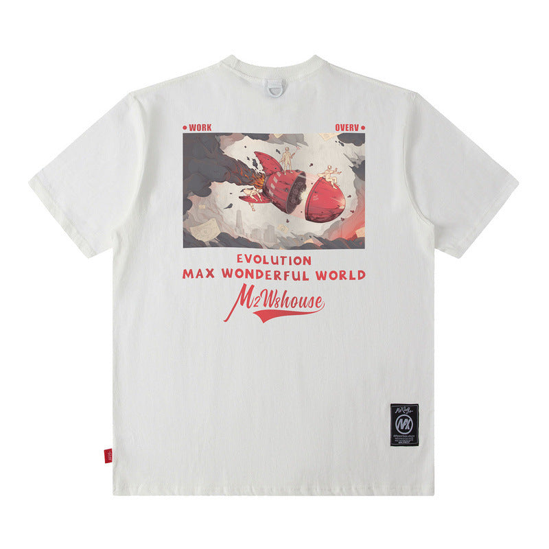 Men's T Shirt Letter Short Sleeve T-shirt Men's and Women's Loose Top