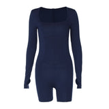 Women Jumpsuit Winter Sexy Zipper Slim Fit Long Sleeve Jumpsuit