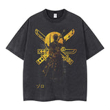 Youth men ONE PIECE oversize Faded Vintage T Shirts Anime