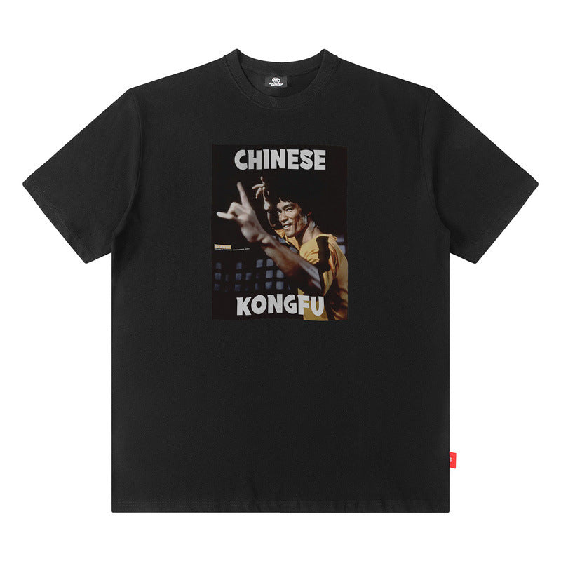 Men T Shirt Loose Short Sleeve T-shirt Male and Female Personality Printed Cotton round Neck