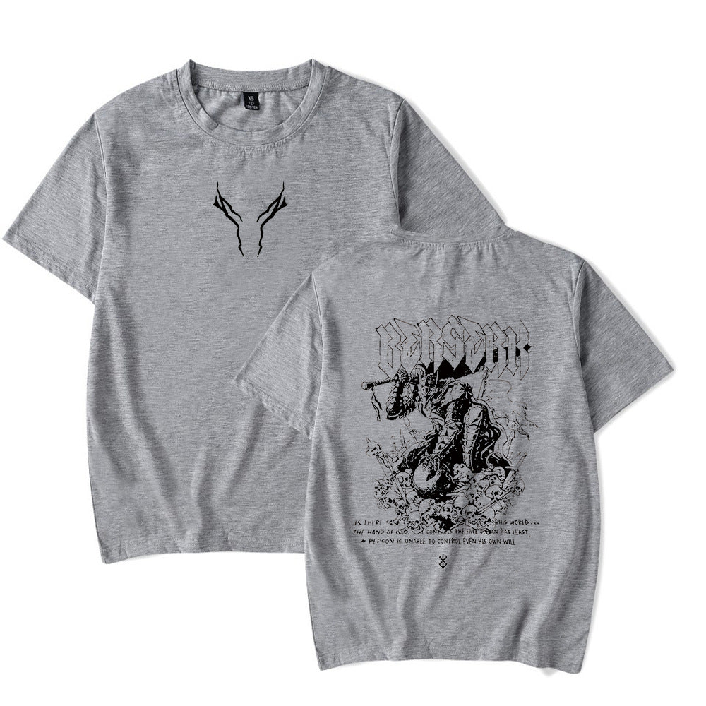 Anime Berserk Guts Acid Tshirt Retro Vintage Washed Graphic