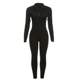 Women Jumpsuit Fashion Half-Open Collar Leggings Jumpsuit Women
