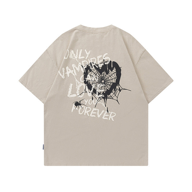 Men T Shirt Street Graffiti Printing Short Sleeve T-shirt Men and Women Hip Hop Couple