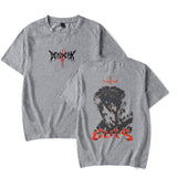 Anime Berserk Guts Acid Tshirt Retro Vintage Washed Graphic