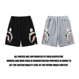 Bathing Ape Shorts Fashion Brand Summer Loose Casual Double Camouflage on Side Shark Head Shorts Cropped Pants