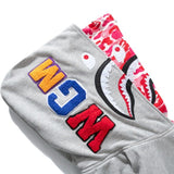 Bathing Ape Hoodie Shark Double Hat Embroidered Zip Sweater Casual Loose Hooded Jacket