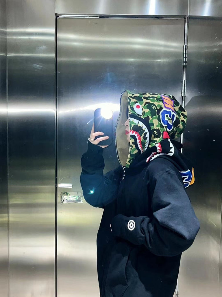 Bathing Ape Hoodie Camouflage Cardigan Men's and Women's Sweater Hoodie Coat