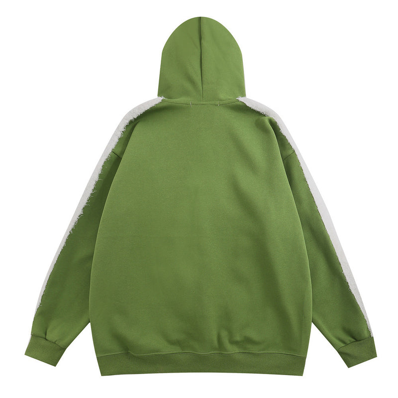 Men Hoodie XINGX Embroidered Hoodie Flocking Stitching Long Sleeve Zipper Coat Hoodie