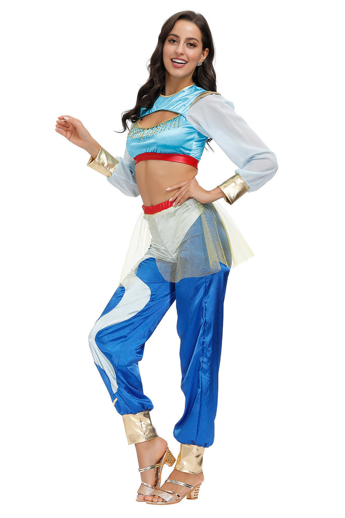 Arabian Nights Theme Dress Halloween Princess Jasmine Dancer Performance Costumes