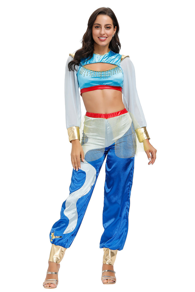 Arabian Nights Theme Dress Halloween Princess Jasmine Dancer Performance Costumes