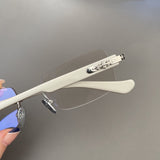 CHH Chrome Hearts Glasses Frame Vintage Frameless Punched Personality Ultra Light Thick Temple