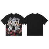 Mixed emotion cross-border t-shirt rhinestone printingg pure cottonprinting