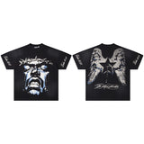 Hip-hop streetwear short sleeve tee - 100% cotton street print