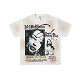 Valley t-shirt men's short-sleeved street printing hot diamond washed cotton