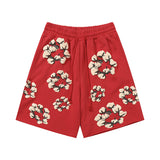 Denim Tears Shorts Yellow floral cotton