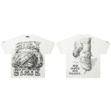 Hip-hop streetwear short sleeve tee - 100% cotton street print