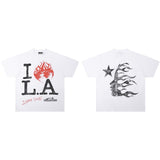 Hip-hop streetwear short sleeve tee - 100% cotton street print