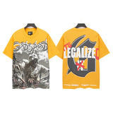 Men's youth t-shirt with rhinestone print, 100% cotton, american retro style